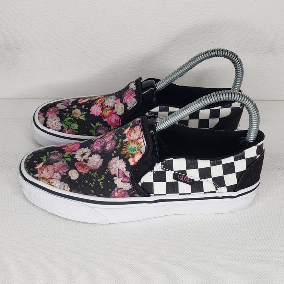 vans checkerboard flowers